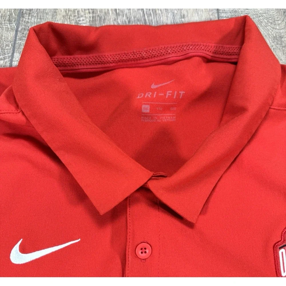 Ohio State Buckeyes Shirt Polo Mens 2XL Nike Dri Fit On Field Golf NCAA Football
